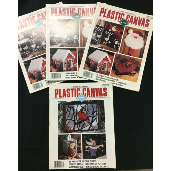 Plastic Canvas Corner Magazine Lot of 4 Crafts Projects - Picture 1 of 9